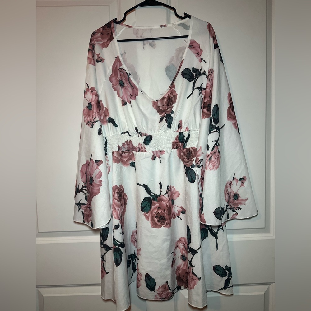 Floral Bell Sleeve Mini Dress